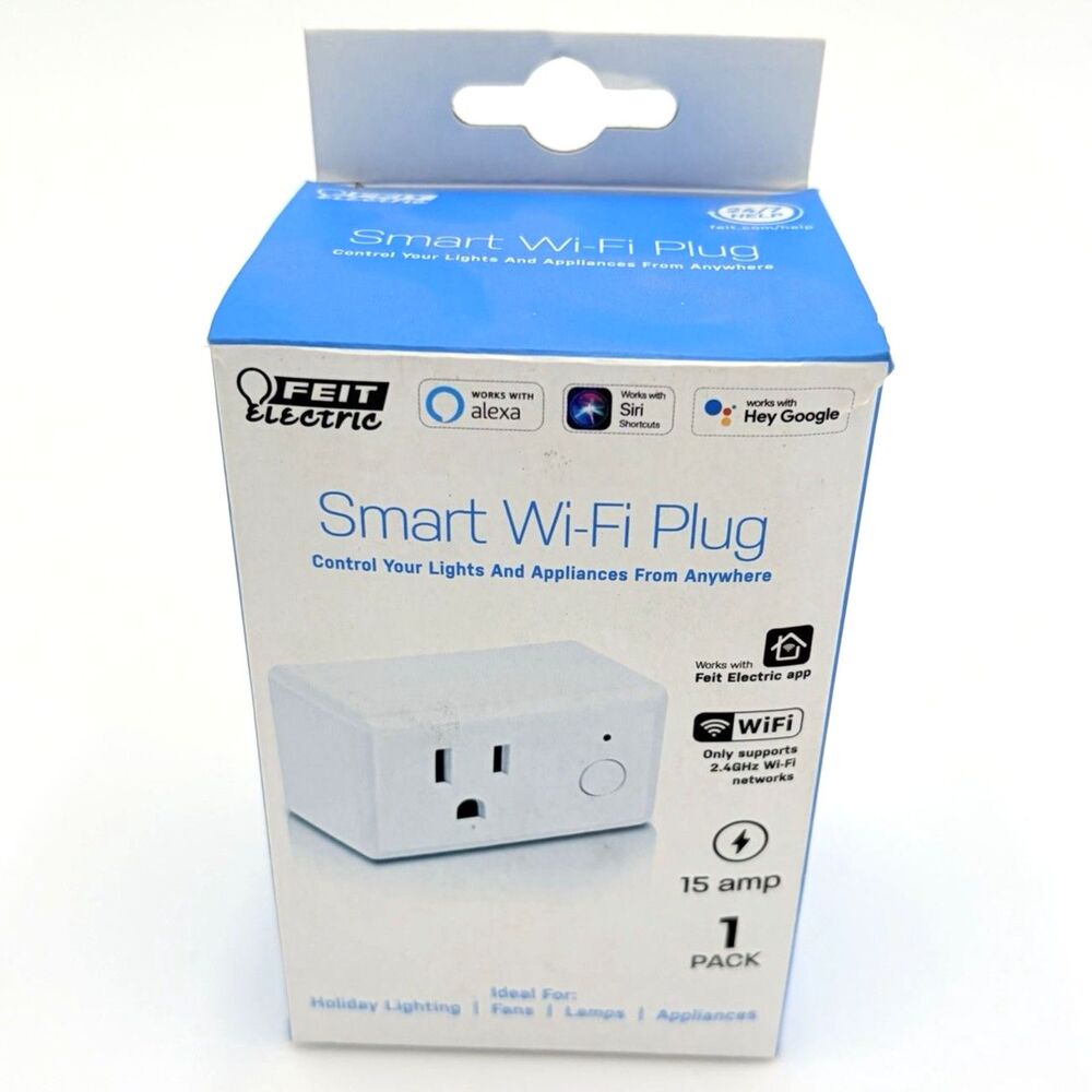 Feit Electric Smart Plug, WiFi Plug Works with 1 Count (Pack of 1), White